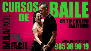 Cartel de nuestros cursos de baile 2026/2027. BAILAFACIL: lo mejor para bailar en Gij&oacute;n. Copyright &copy; www.bailafacil.es.