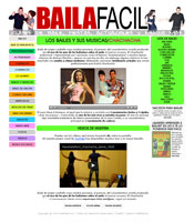 Este es el aspecto superficial que muestran las pginas de www.bailafacil.es, la web del baile en Gijn.