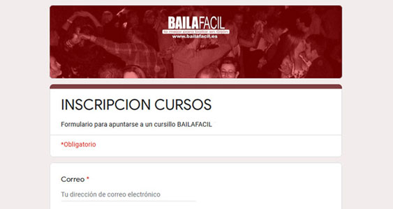 Ir al formulario de inscripcin BAILAFACIL.