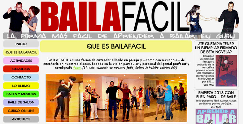 Ir a la versin para tablet o pc de wwww.bailafacil.es, la web del baile en Gijn.