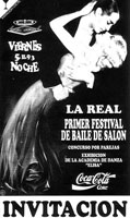 Invitacin de una de las primeras fases del concurso de baile en la discoteca 'La Real' de Oviedo, que se desarroll a lo largo de varios meses de 1993. Haz clic para ampliar.